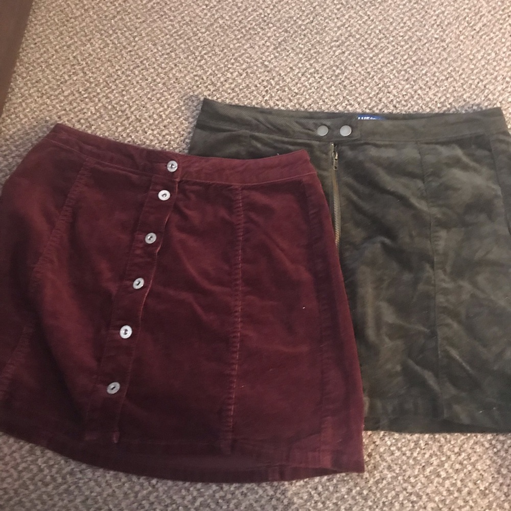 2 size 13 corduroy skirts